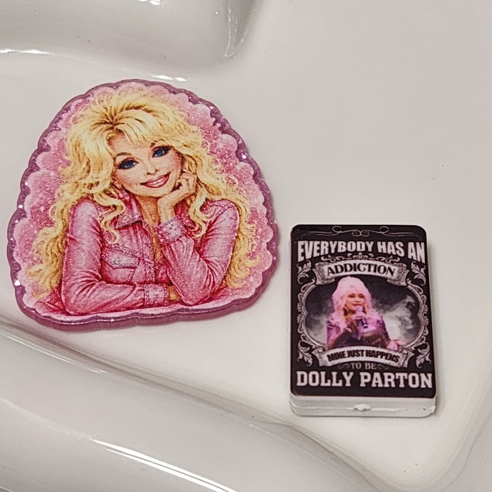 Doll Country Music Flatback Focal Bead Keychain Beaded Pen Badge Addiction